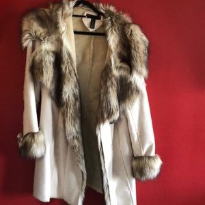 I.N.C Cream faux fur coat